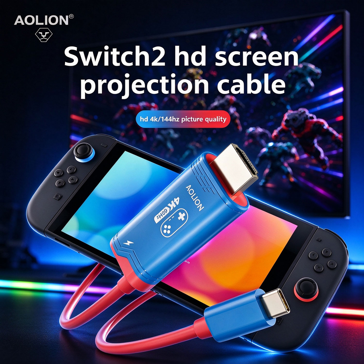 Gaming Console Buttons - Cabo de espelhamento de tela HDMI