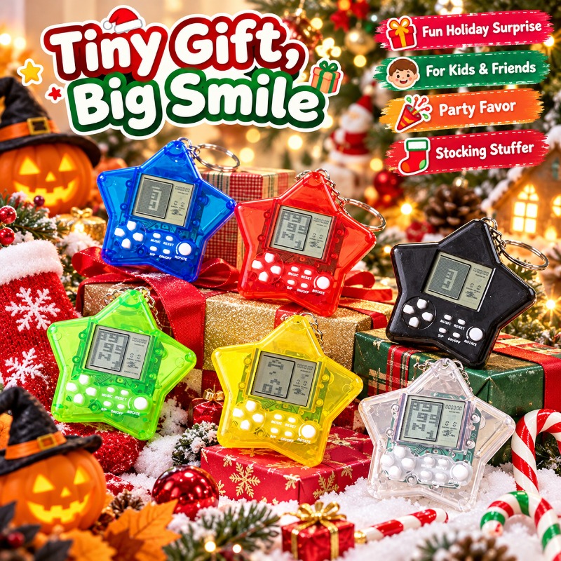 Máquina de jogos Tetris clássi - Gaming Console Keychain avaliação e preço